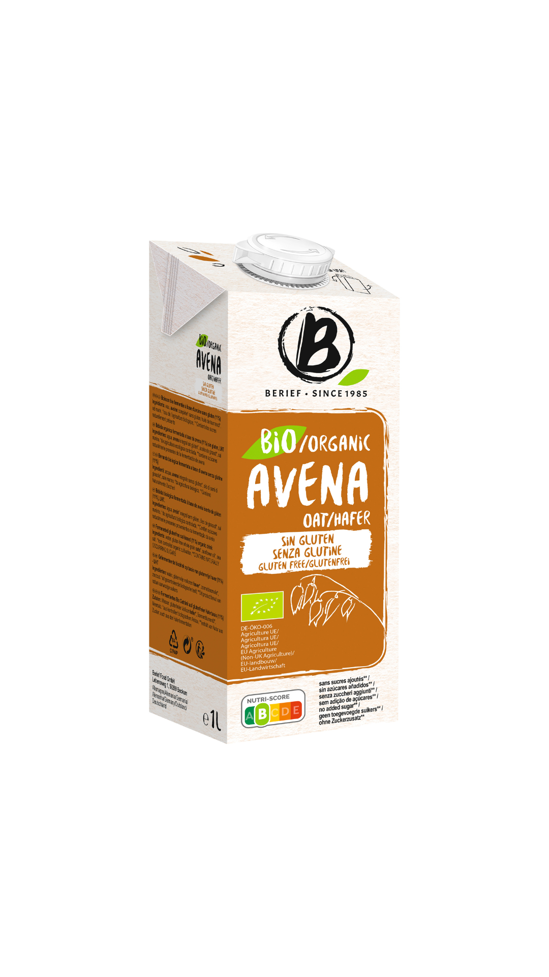 Bebida de avena sin gluten Bio Berief By Ekotrebol